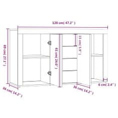 Petromila vidaXL Komoda hnedý dub 120x36x69 cm spracované drevo