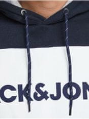 Jack&Jones Modro-šedá mikina s kapucňou Jack & Jones XL