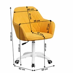 KONDELA Kancelárske kreslo, látka žltá / biela, SANTY