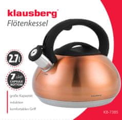 KLAUSBERG Kanvica oceľová Čajník 2,7 l, 7-vrstvové dno, Cooper Line, Kb-7385