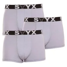 Styx 3PACK pánske boxerky športová guma sivé (G10676767) - veľkosť S