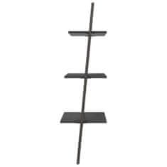Vidaxl 3-poschodová rebríková polica čierna 64x34x116 cm