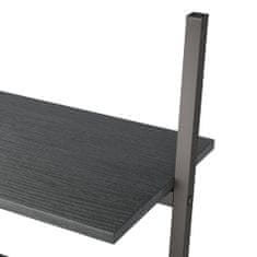 Vidaxl 3-poschodová rebríková polica čierna 64x34x116 cm