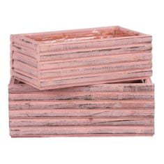 Autronic Obal na kvety drevený, sada 2ks. Cena 1sadu. AB2164-PINK