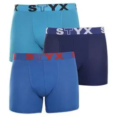 Styx 3PACK pánske boxerky long športová guma modré (U9676869) - veľkosť XL