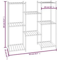 Vidaxl Stojan na kvety 83x25x80 cm čierny kovový