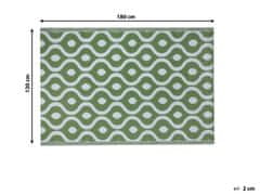 Beliani Vonkajší koberec 120 x 180 cm zelený PUNE