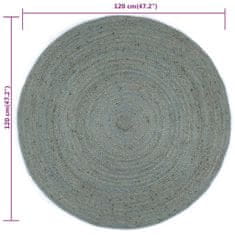 Petromila vidaXL Ručne vyrobený koberec olivovo-zelený 120 cm jutový okrúhly