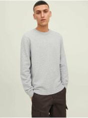 Jack&Jones Svetlošedý rebrovaný basic sveter Jack & Jones Otto S