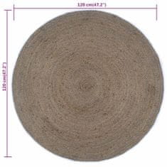 Petromila vidaXL Ručne vyrobený koberec sivý 120 cm jutový okrúhly