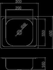 NOVASERVIS Drez 40x50 s prepadom nerez DR40/50A - Novaservis