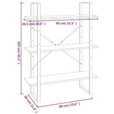 Vidaxl Knižnica sivý dub sonoma 80x30x105 cm spracované drevo