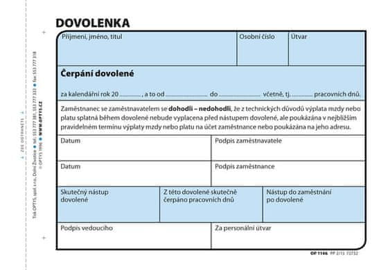 Dovolenka, A6, 100 listov