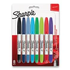 Sharpie Permanentný popisovač Twin Tip sada 8 farieb