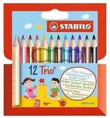 Stabilo Pastelky Trio silné a krátke 12 ks sada