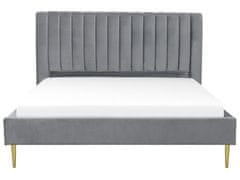 Beliani Zamatová posteľ 180 x 200 cm sivá MARVILLE