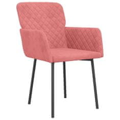 Vidaxl Jedálenské stoličky 2 ks ružové zamatové