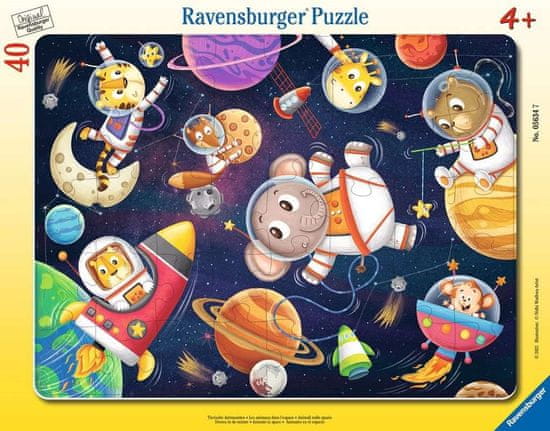 Ravensburger Puzzle Zvieratká vo vesmíre 40 dielikov