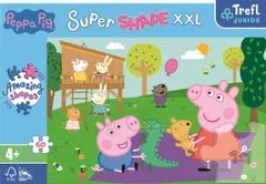 Trefl Puzzle Super Shape XXL Prasiatko Peppa: Hranie sa s bračekom 60 dielikov