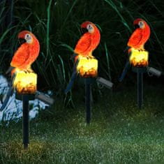 Alum online Dekoratívna LED solárna lampa Papagáj - červená
