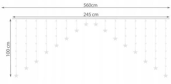 Iso Trade ISO 11338 Svetelný záves hviezdy 136 LED studená biela