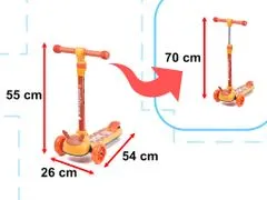 KIK  KX5376 Hulajnoga Trojkolka LED oranžová