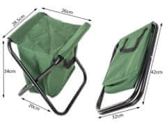 Verk  01667 Kempingová skladacia stolička s taškou zelená