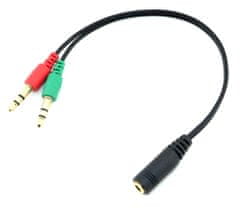 APT  AK268A Adér stereo jack 3,5 mm 4 pin samica > 2 x stereo jack 3,5 mm 3 pin