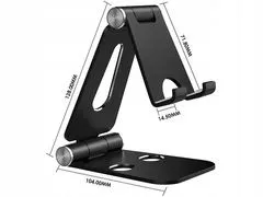 Verk  04109 Stolný kovový držiak na mobil, tablet skladací strieborný