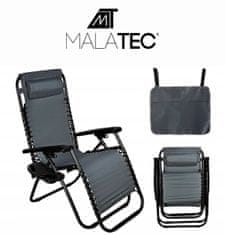 Malatec  10047 Plážové ležadlo Atlanta sivé