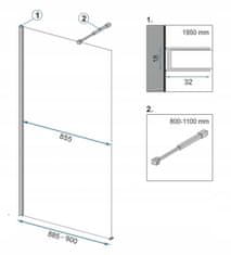 REA Zástena walk-in Aero Black 90 REA-K7581 - Rea