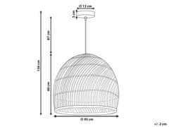 Beliani Ratanová závesná lampa prírodná/čierna BUMI