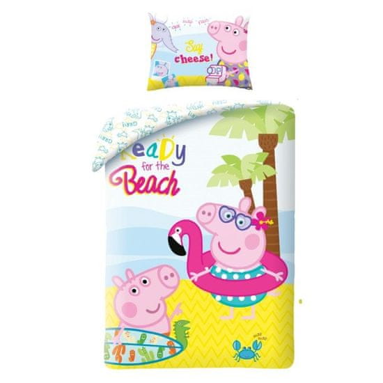 Halantex Obliečky vo vaku Peppa Pig pláž Bavlna, 140/200, 70/90 cm