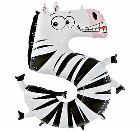 Grabo Nafukovací balónik zebra číslo 5 pre deti 102cm -