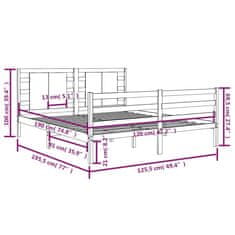 Vidaxl Posteľný rám borovicový masív 120x190 cm 4FT malé dvojlôžko