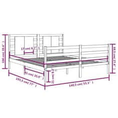 Vidaxl Posteľný rám borovicový masív 135x190 cm 4FT6 dvojlôžko