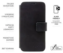 FIXED Kožené puzdro typu kniha ProFit pre Apple iPhone 14, FIXPFIT2-928-BK, čierne