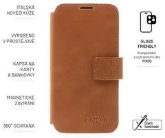 FIXED Kožené puzdro typu kniha ProFit pre Apple iPhone 14 Pro, FIXPFIT2-930-BRW, hnedé