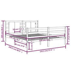 Vidaxl Posteľný rám čierny borovicový masív 140x200 cm