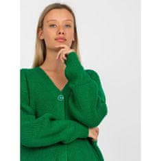RUE PARIS Dámsky sveter s ozdobnými gombíkmi RUE PARIS zelený LC-SW-0267.06X_389781 Univerzálne