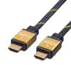 Kábel HDMI M/M 2m, High Speed+Eth, 4K@30Hz, Gold, G pozl. kon.