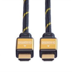 ROLINE Kábel HDMI M/M 1.5m, High Speed+Eth, 4K@30Hz, Gold, G pozl. kon.