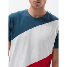 OMBRE Pánske tričko XEA tmavo modrá/červená MDN119906 L
