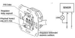 HADEX PIR čidlo ST02B miesto vypínača - trojvodičový