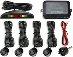 HADEX Parkovací alarm KQLD01 so 4 senzormi, LED displej, čierne senzory