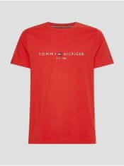 Tommy Hilfiger Červené pánske tričko Tommy Hilfiger S