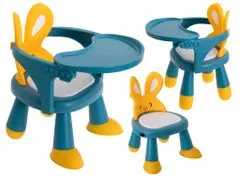 Stolička na kŕmenie a hranie žltá a modrá
