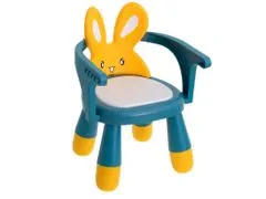 Stolička na kŕmenie a hranie žltá a modrá