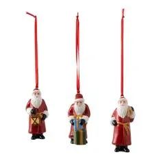 Villeroy & Boch Set vianočných ozdôb NOSTALGIC ORNAMENTS Santa 3 ks