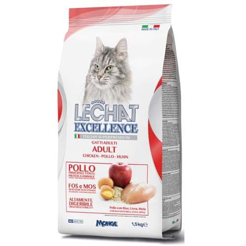 Monge LECHAT EXCELLENCE ADULT Chicken 1,5kg 33/14 superprémiové krmivo pre mačky